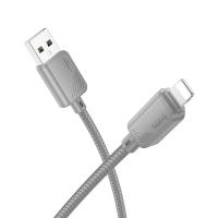 Кабель USB HOCO X113 Beneficio USB - Lightning, 2.4А, 1 м, серый фото