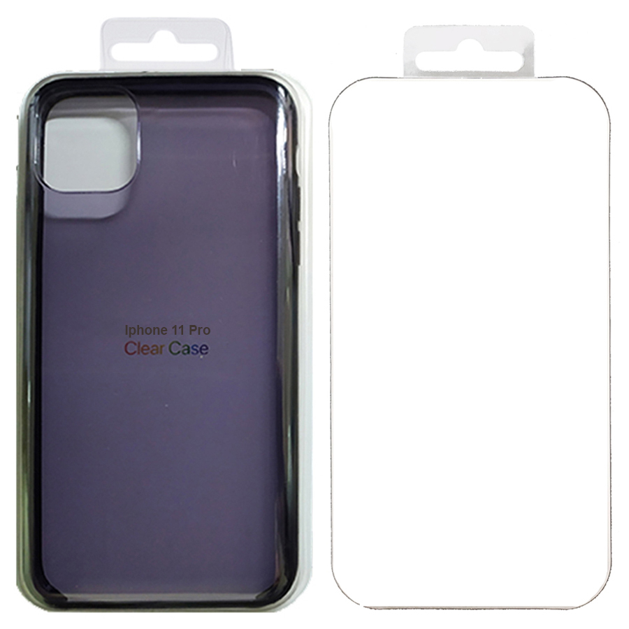 Чехол Clear Case пластиковый с защитой камеры для iPhone 11 Pro, темно-прозрачный фото