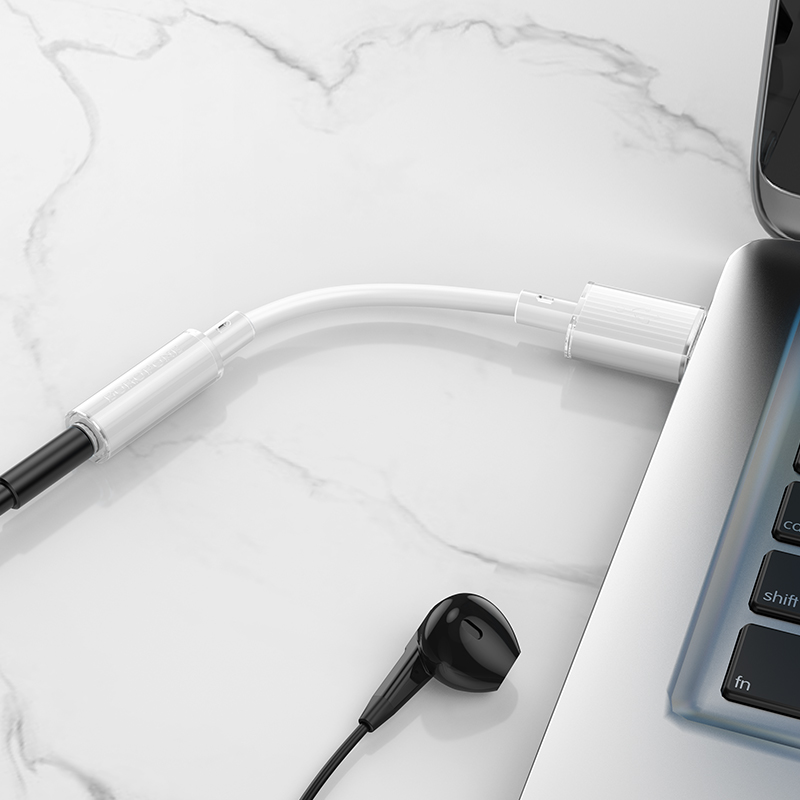 Переходник/Адаптер BOROFONE BV22 Lemon USB (m) - Jack 3,5 (f), 15 см, белый фото