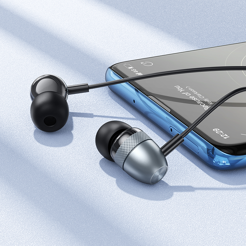 Проводные наушники BOROFONE BM95 Excepcional, Jack 3.5mm, 1.2 м, серый металлик фото