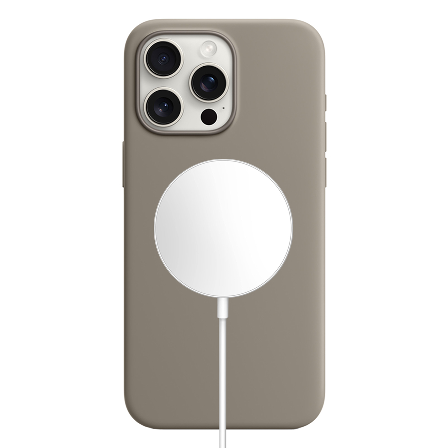 Чехол Silicone Case with MagSafe и Анимация цвета для iPhone 15 Pro Max 6.7", Глина Clay (2) фото