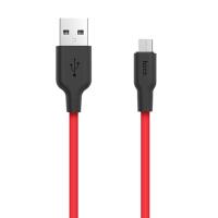 Кабель USB HOCO X21 Silicone USB - MicroUSB, 2А, 1 м, красный+черный фото