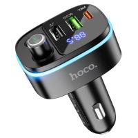 Автомобильное зарядное устройство с FM-Трансмиттер HOCO E62 Fast, 2xUSB + 1xUSB-C, 18W, черный фото