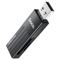 Переходник/Адаптер HOCO HB20 Mindful Card reader 2 в 1 USB2.0 (m) - TF/SD, черный фото