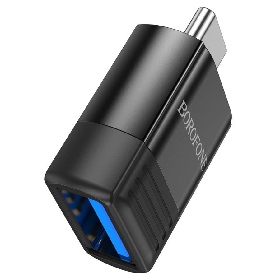 Переходник/Адаптер BOROFONE BV18 Type-C (m) - USB3.0 (f), черный фото