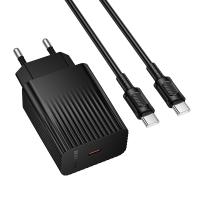 Сетевое зарядное устройство BOROFONE BAS75A Source 1xUSB-C с Кабелем Type-C - Type-C, 30W, черный фото