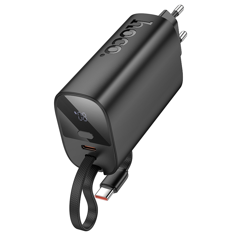 Портативный аккумулятор HOCO J148 Handy, встроенный кабель Type-C, 20W, 5000 мА⋅ч, черный фото