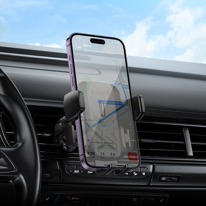 Автомобильный держатель HOCO H64 Gamble , зажимной, на воздуховод, черный фото