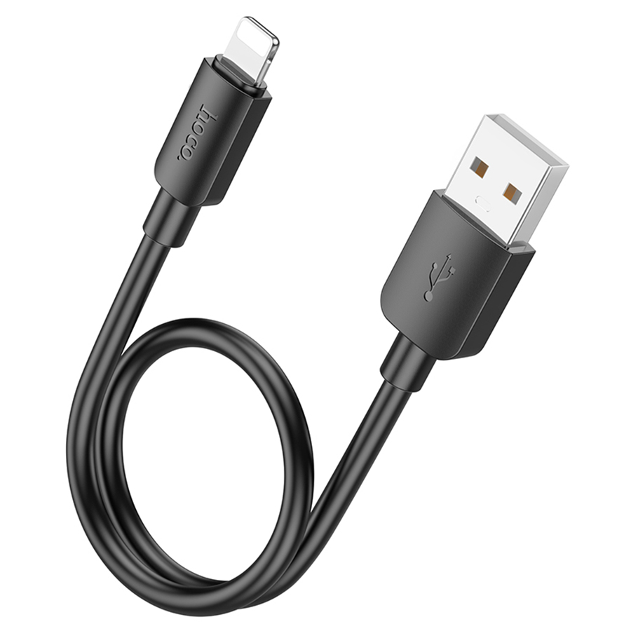 Кабель USB HOCO X96 Hyper USB - Lightning, 2.4А, 25 см, черный фото