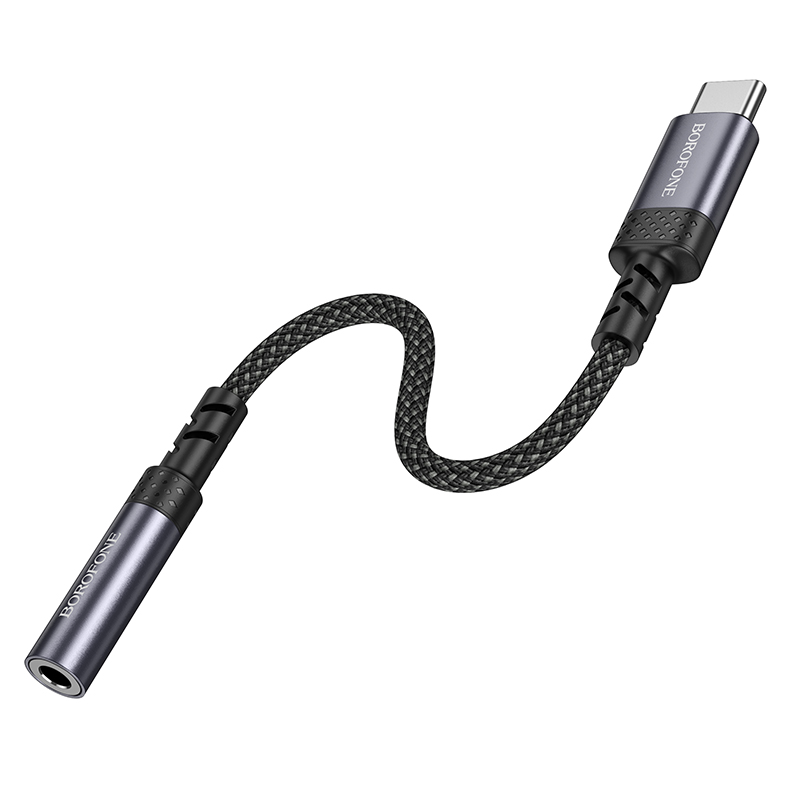 Переходник/Адаптер BOROFONE BV24 Graceful Type-C (m) - Jack 3,5 (f), 15 см, серый металлик фото