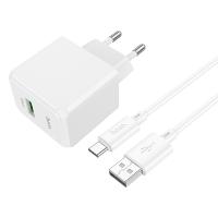Сетевое зарядное устройство HOCO CS12A Ocean 1xUSB с Кабелем USB - Type-C, 18W, белый фото