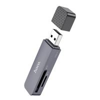 Переходник/Адаптер HOCO HB45 Spirit 2 в 1 USB3.0 (m) - TF/SD, черный фото