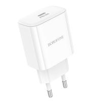 Сетевое зарядное устройство BOROFONE BA81A Single 1xUSB-C, 20W, белый фото