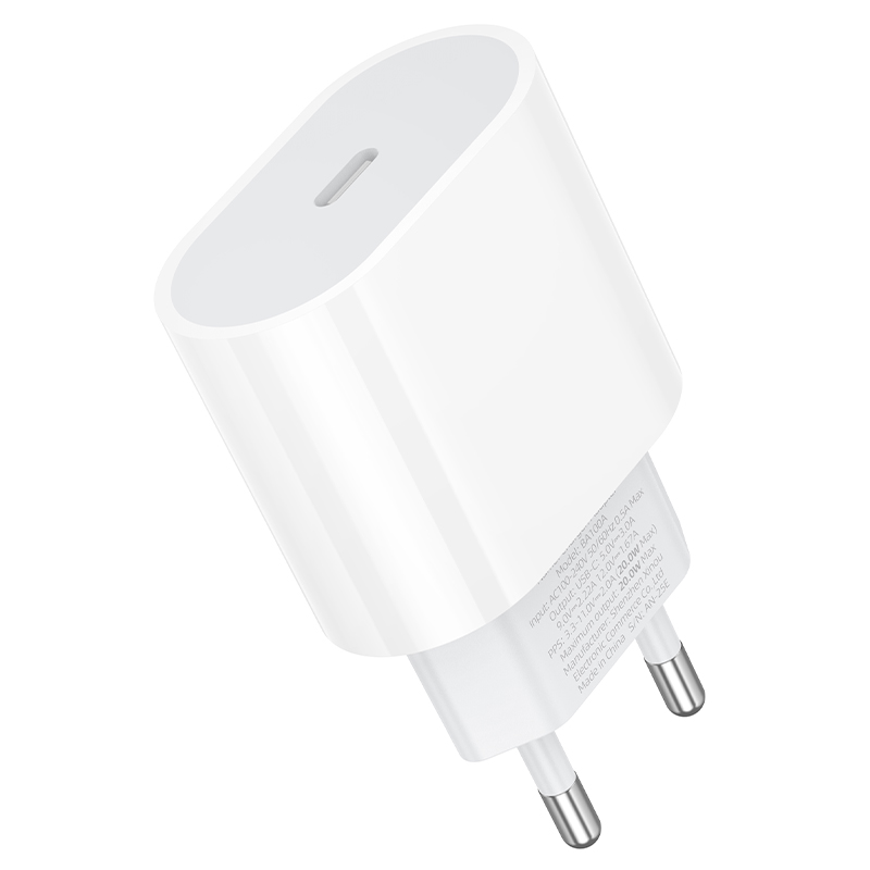 Сетевое зарядное устройство BOROFONE BA100A Original 1xUSB-C, 20W, белый фото