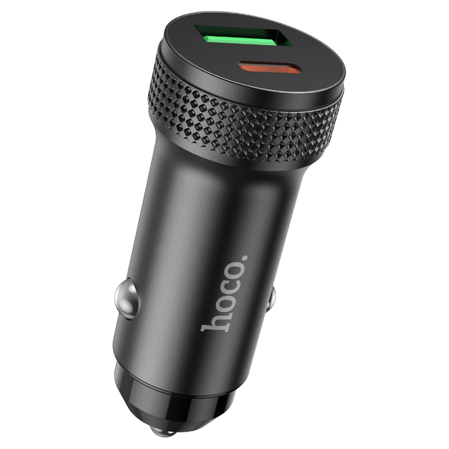 Автомобильное зарядное устройство HOCO Z49B Level, 1xUSB + 1xUSB-C, 38W, черный фото