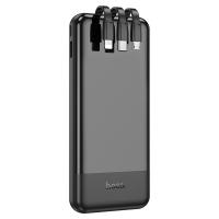 Портативный аккумулятор HOCO J114 Charger, встроенный кабель Lightning + Type-C + MircoUSB, 10000 мА⋅ч, черный фото