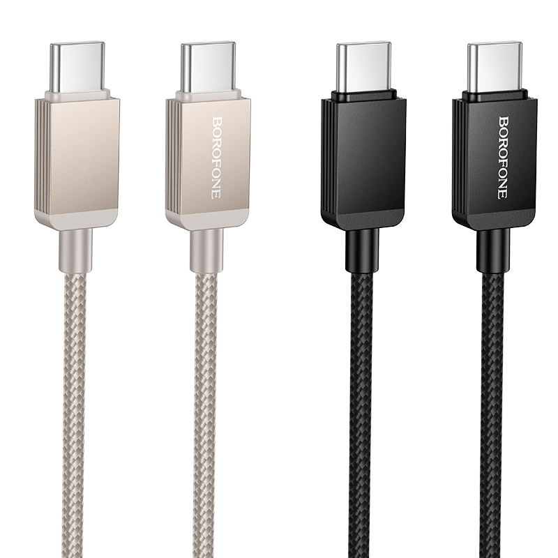 Кабель USB-C BOROFONE BX120 Placer Type-C - Type-C, 3A, 60W, 1 м, черный фото