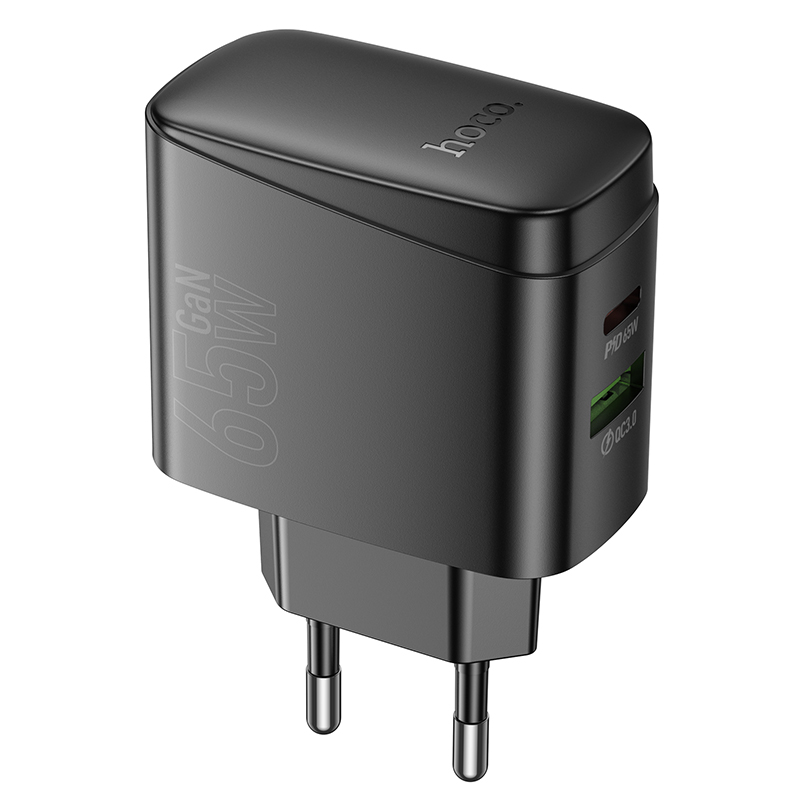 Сетевое зарядное устройство HOCO CS63A Bright 1xUSB + 1xUSB-C, 65W, черный фото