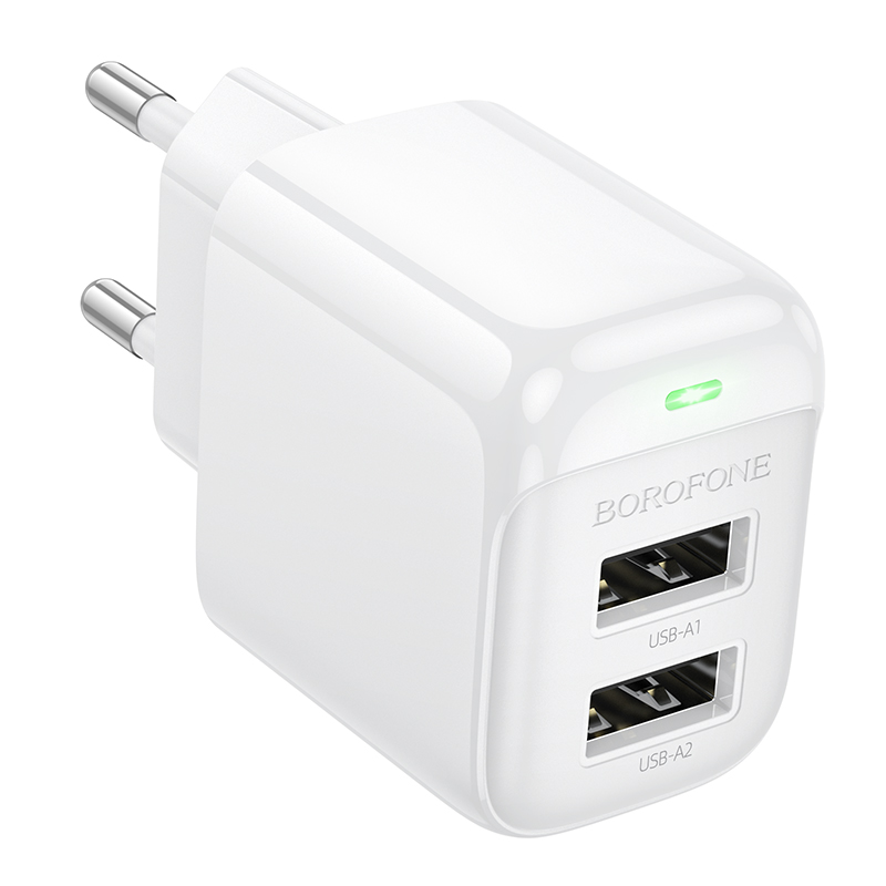 Сетевое зарядное устройство BOROFONE BAS41A Potential 2xUSB, 2A, белый фото