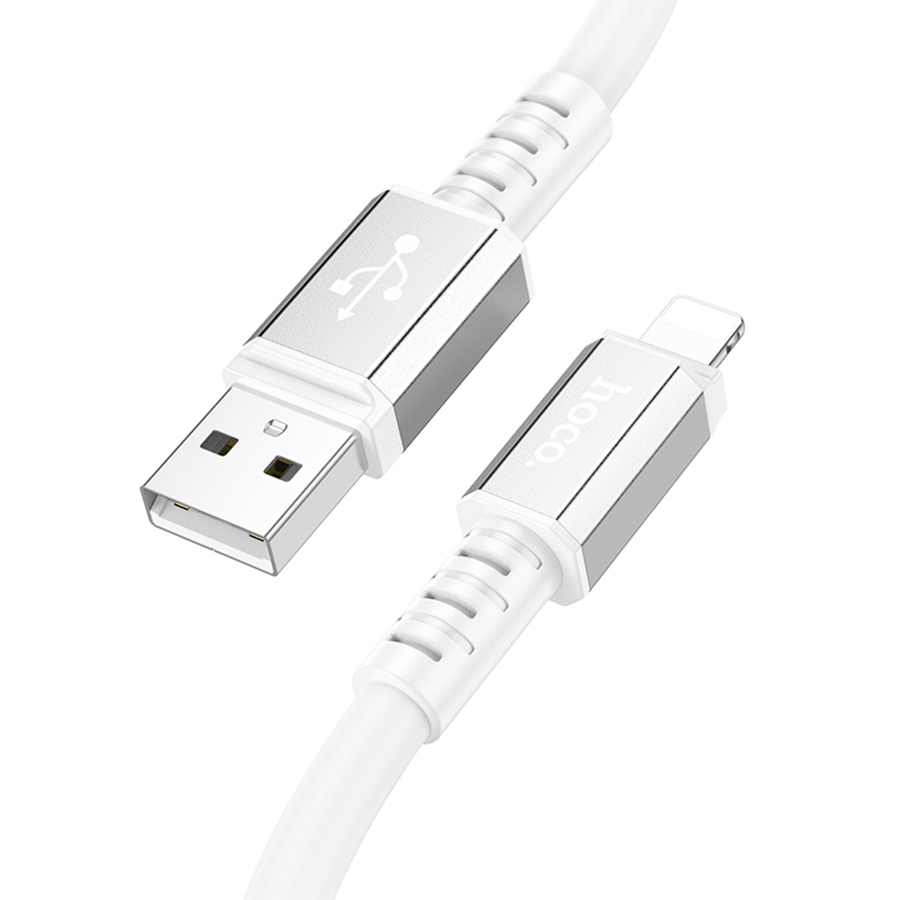Кабель USB HOCO X85 Strength USB - Lightning, 2.4А, 1 м, белый фото