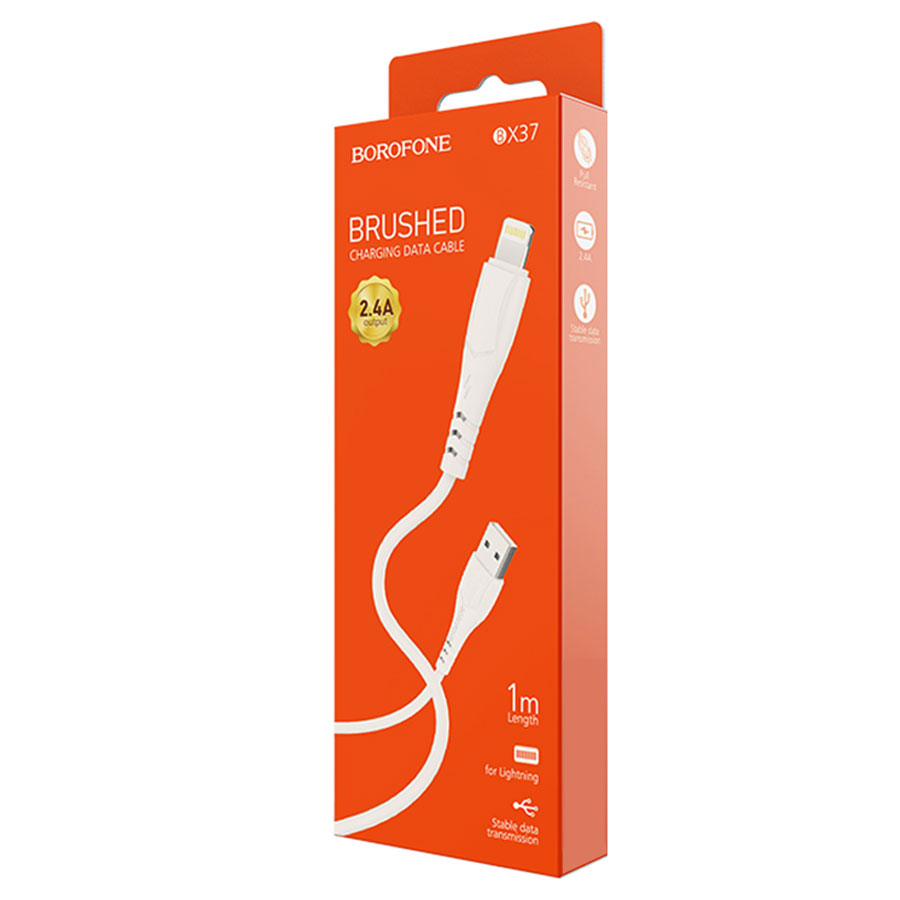 Кабель USB BOROFONE BX37 Wieldy USB - Lightning, 2.4А, 1 м, белый оптом недорого с доставкой Кабель USB BOROFONE BX37 Wieldy USB - Lightning, 2.4А, 1 м, белый фото