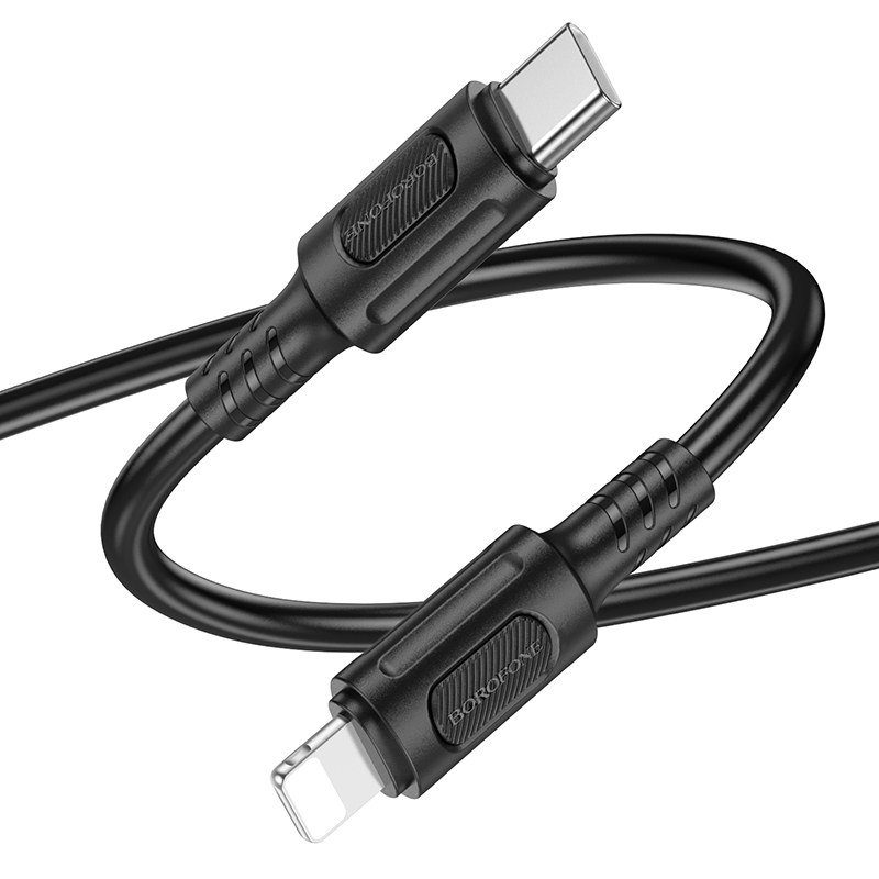 Кабель USB-C BOROFONE BX111 Feliz Type-C - Lightning, 27W, 1 м, черный фото