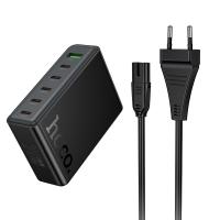Сетевое зарядное устройство HOCO C152A Modern 1xUSB + 5xUSB-C, 3A, 70W, черный фото