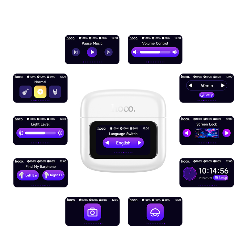 Беспроводные наушники TWS HOCO EQ14 Cool, Bluetooth 5.4, белый фото