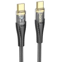 Кабель USB-C HOCO U121 Gold Type-C - Type-C, 3A, 60W, 1.2 м, черный фото
