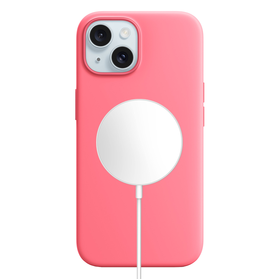 Чехол Silicone Case with MagSafe и Анимация цвета для iPhone 15 6.1", розовый (12) фото