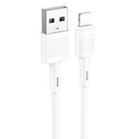 Кабель USB HOCO X83 Victory USB - Lightning, 2.4А, 1 м, белый фото