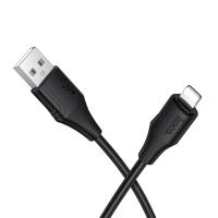 Кабель USB HOCO X124 Bien USB - Lightning, 2.4А, 1 м, черный фото