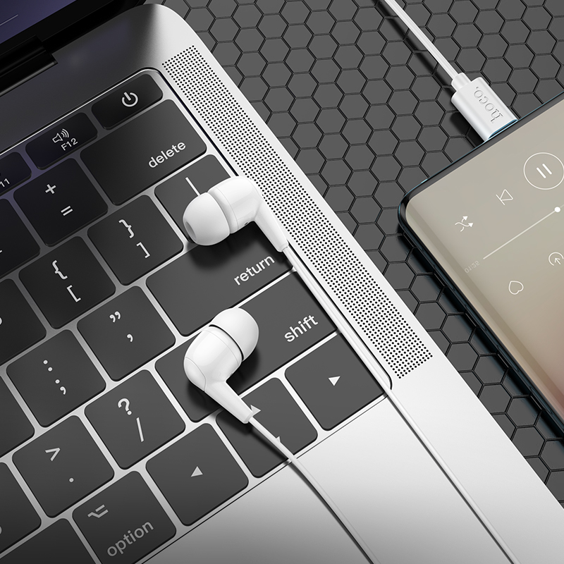 Проводные наушники HOCO M97 Enjoy, Type-C, 1.2 м, белый фото