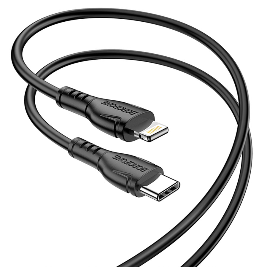 Кабель USB-C BOROFONE BX51 Triumph Type-C - Lightning, 2.4А, 1 м, черный фото