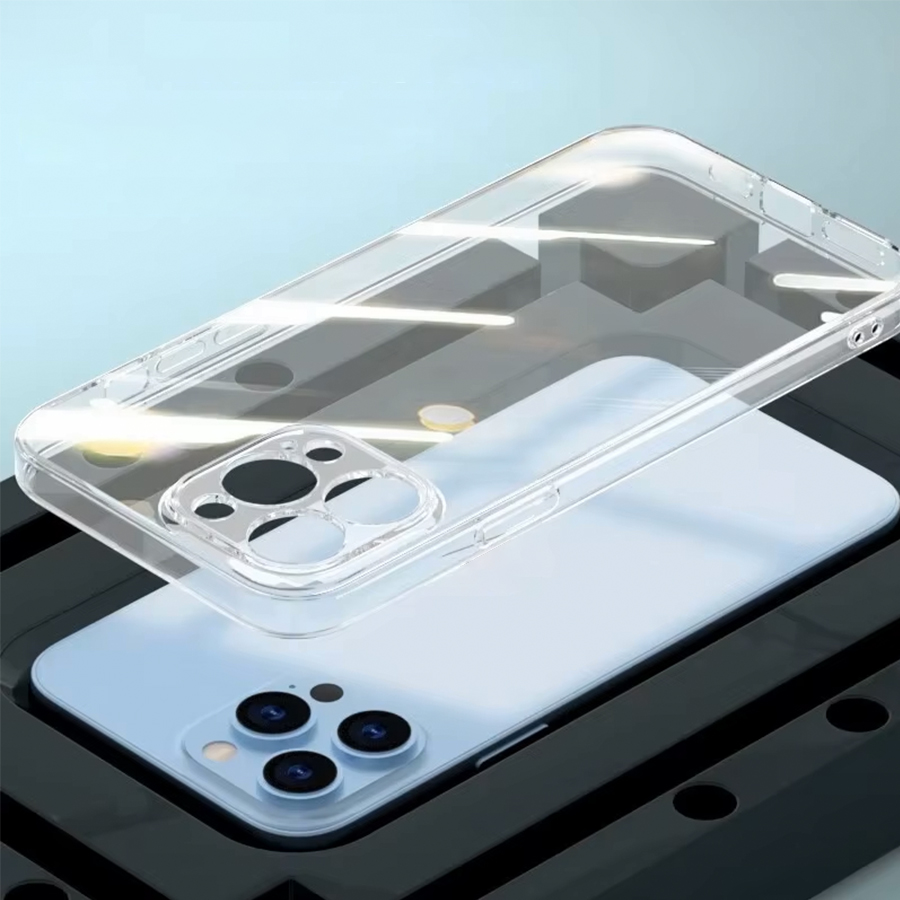 Чехол Clear Case силиконовый с защитой камеры для iPhone 12 Pro Max 6.7", прозрачный фото