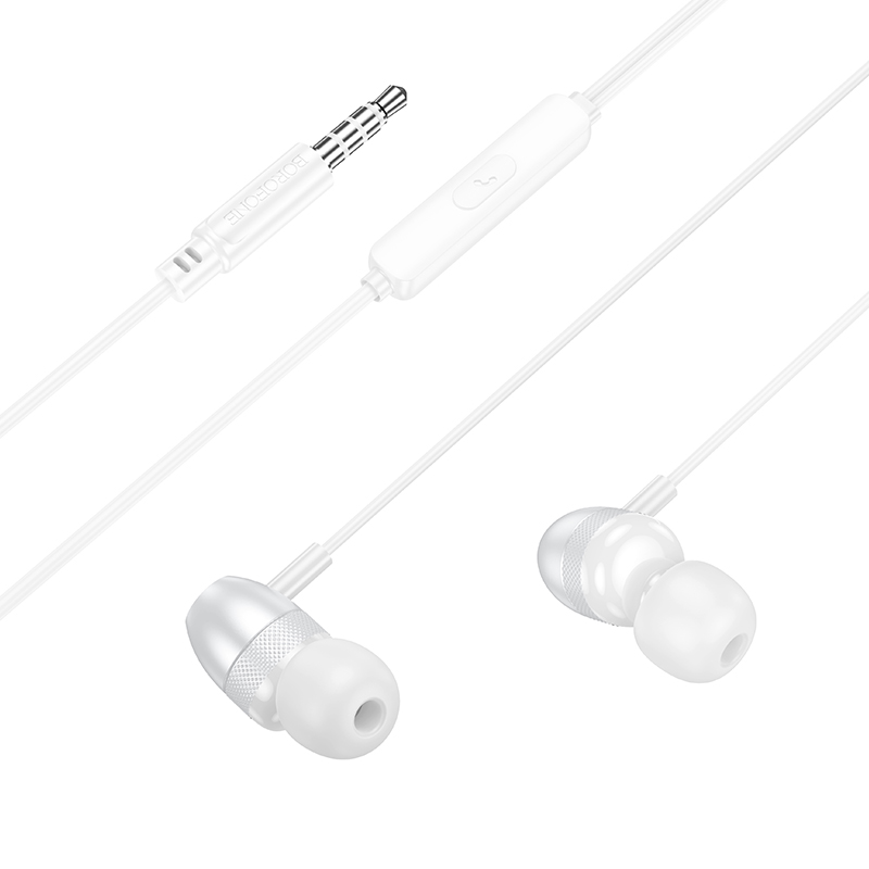 Проводные наушники BOROFONE BM95 Excepcional, Jack 3.5mm, 1.2 м, серебристый фото
