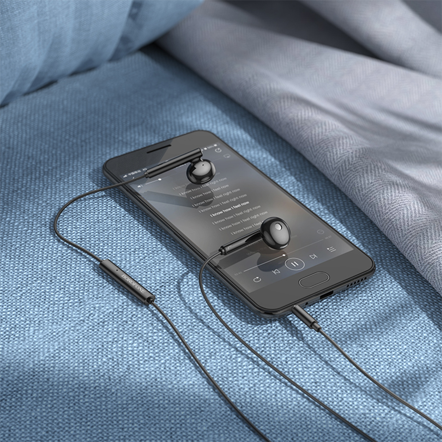 Проводные наушники BOROFONE BM82 Art music, Jack 3.5mm, 1.2 м, черный фото