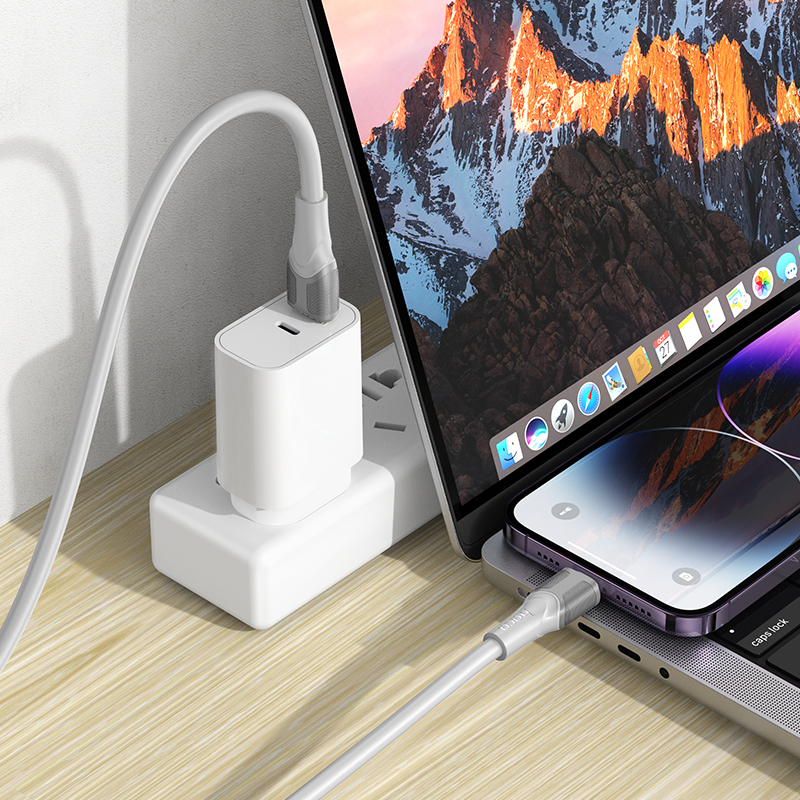 Кабель USB HOCO X106 Big bull USB - Lightning, 2.4А, 12W, 3 м, серый фото