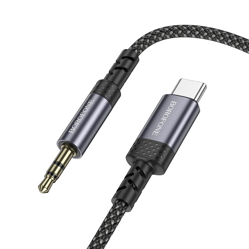 Аудиокабель BOROFONE BL24 Graceful AUX Jack 3,5 (m) - Type-C (m), 1 м, серый металлик фото