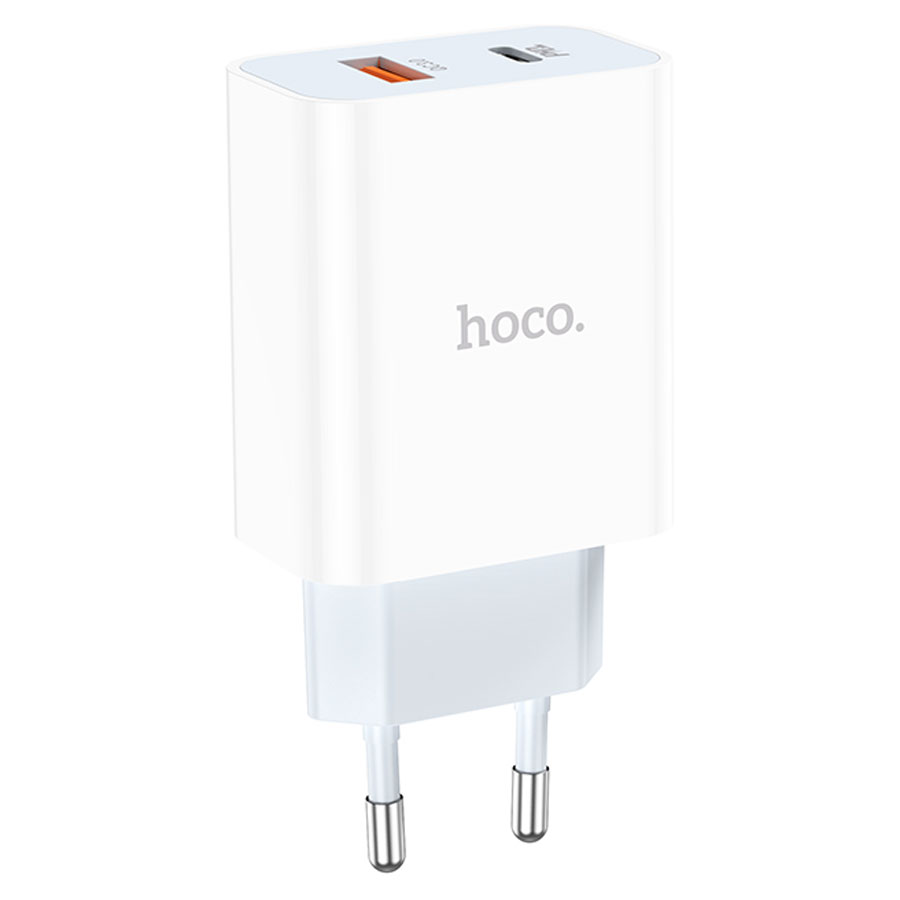 Сетевое зарядное устройство HOCO C97A 1xUSB + 1xUSB-C, 3.0A, 20W, белый фото
