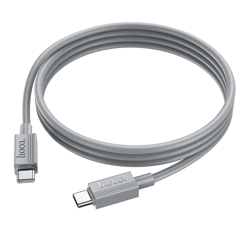 Кабель USB-C HOCO X107 Favor Type-C - Type-C, 3A, 60W, 1 м, серый фото