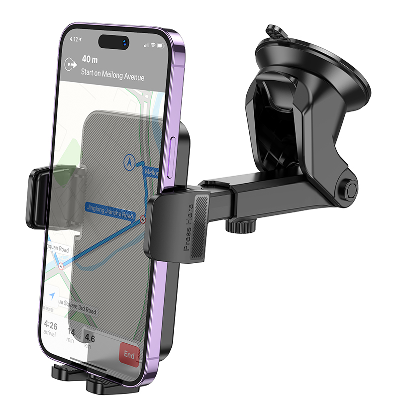 Автомобильный держатель HOCO H37 Cheetah, зажимной, на приборную панель, черный фото