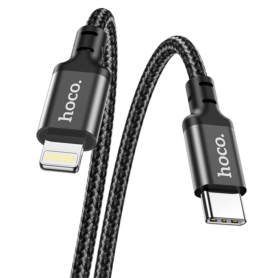 Кабель USB-C HOCO X14 Double speed Type-C - Lightning, 3A, 20W, 1 м, черный фото