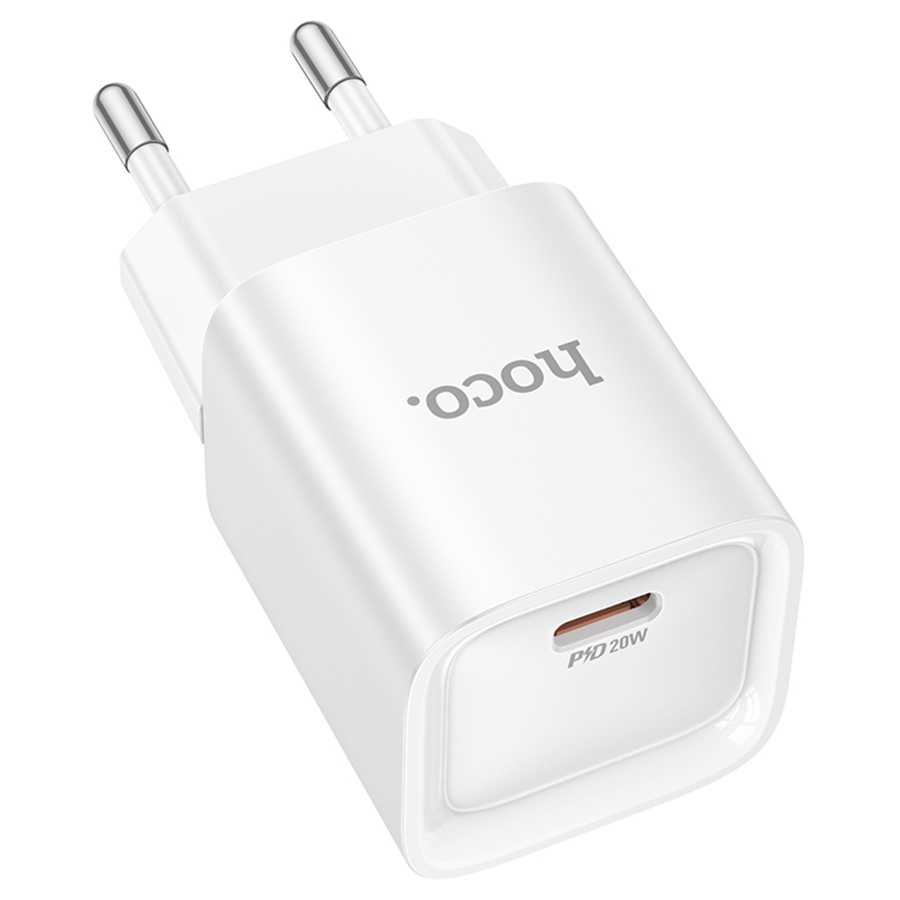 Сетевое зарядное устройство HOCO C146A Charm 1xUSB-C, 20W, белый фото
