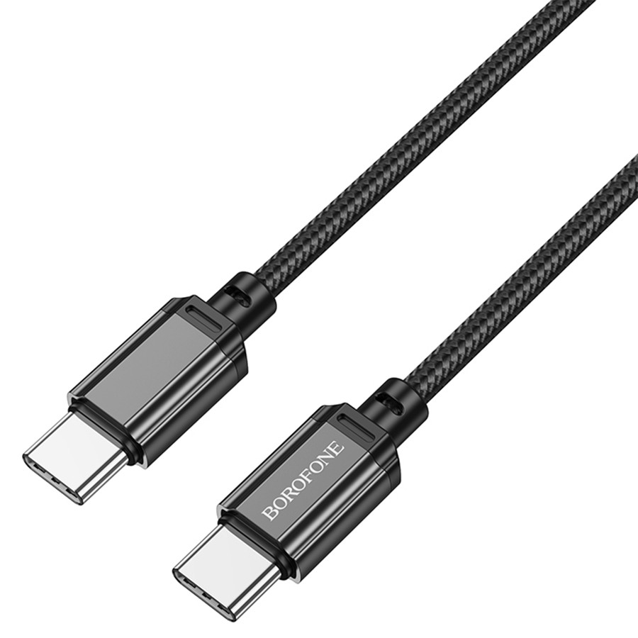 Кабель USB-C BOROFONE BX87 Sharp Type-C - Type-C, 3A, 60W, 1 м, черный фото