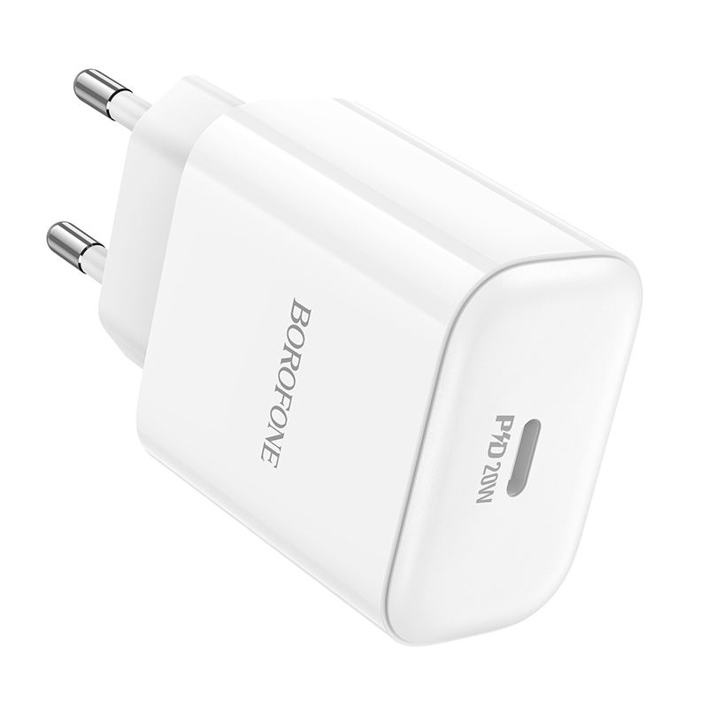 Сетевое зарядное устройство BOROFONE BA81A Single 1xUSB-C, 20W, белый фото