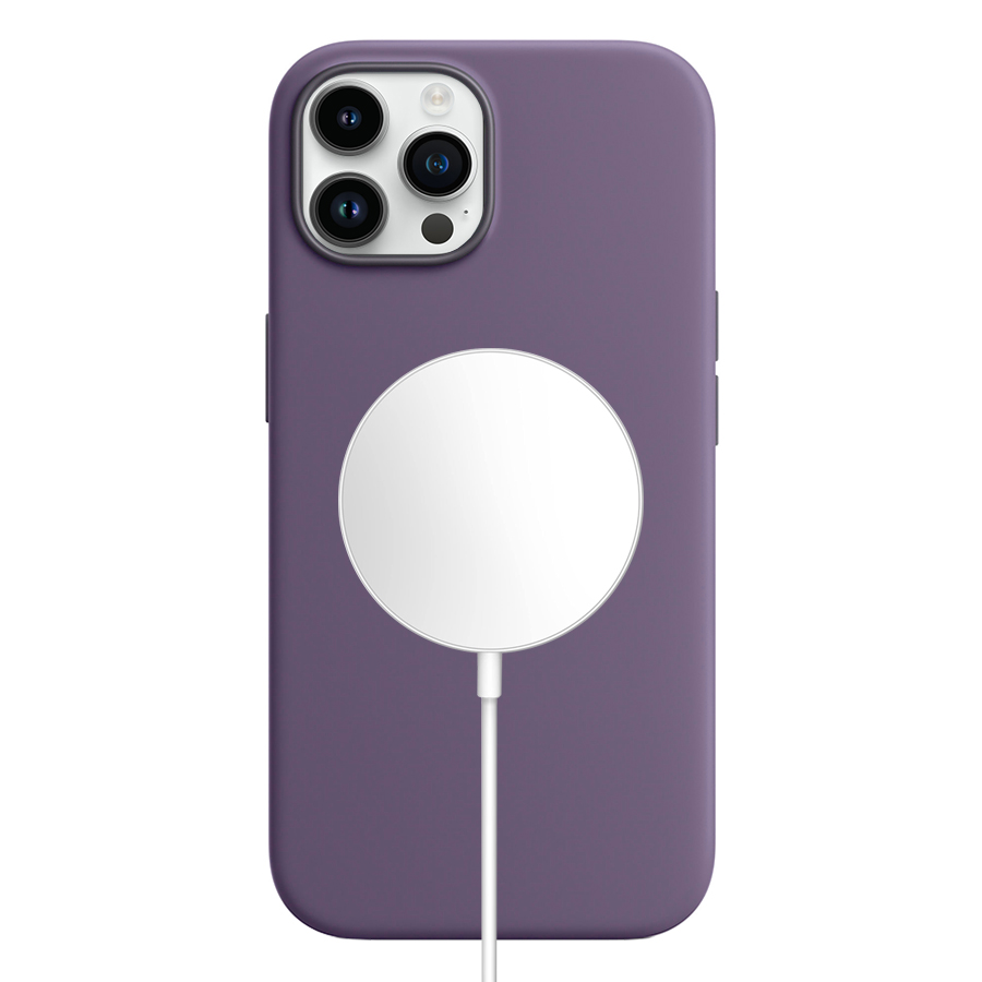 Чехол Silicone Case with MagSafe и Анимация цвета для iPhone 14 Pro 6.1", аметист (11) фото