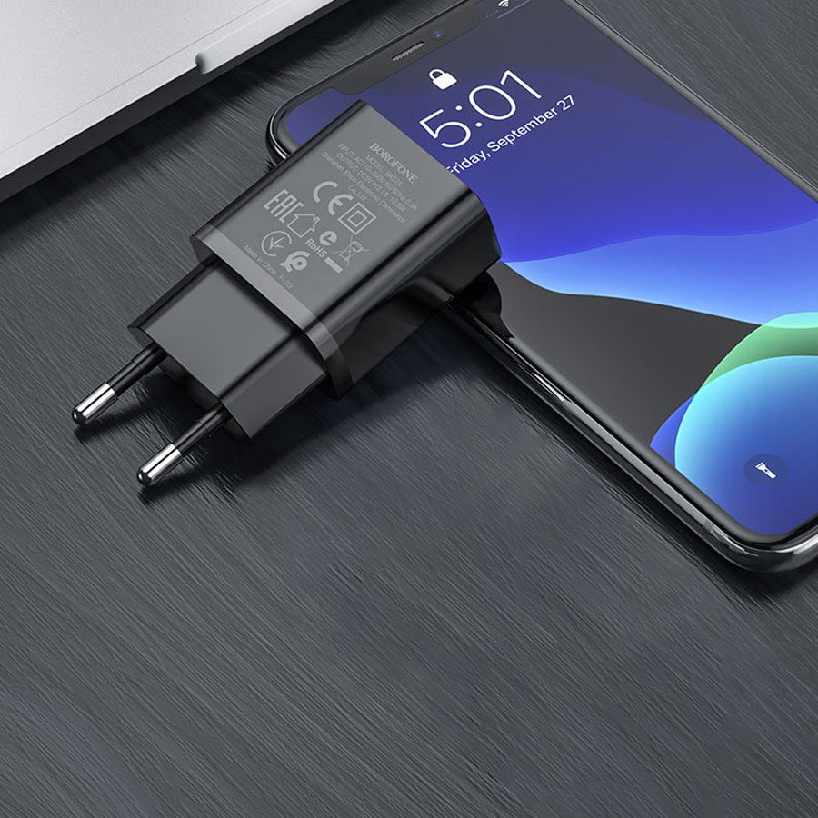 Сетевое зарядное устройство BOROFONE BA52A Gamble 1xUSB, 2.1A, 10W, черный фото