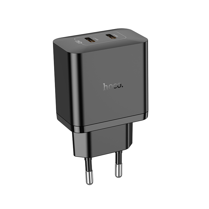 Сетевое зарядное устройство HOCO N35 Streamer 2xUSB-C, 45W, черный фото