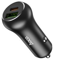 Автомобильное зарядное устройство HOCO Z38 Resolute, 1xUSB + 1xUSB-C, 38W, черный фото